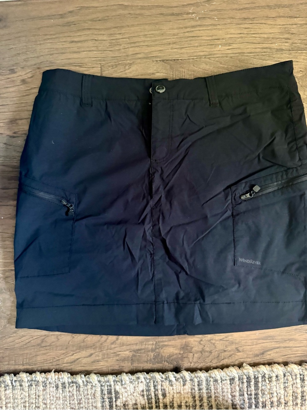 WindRiver Women's Black Active Skort with Zip Pockets